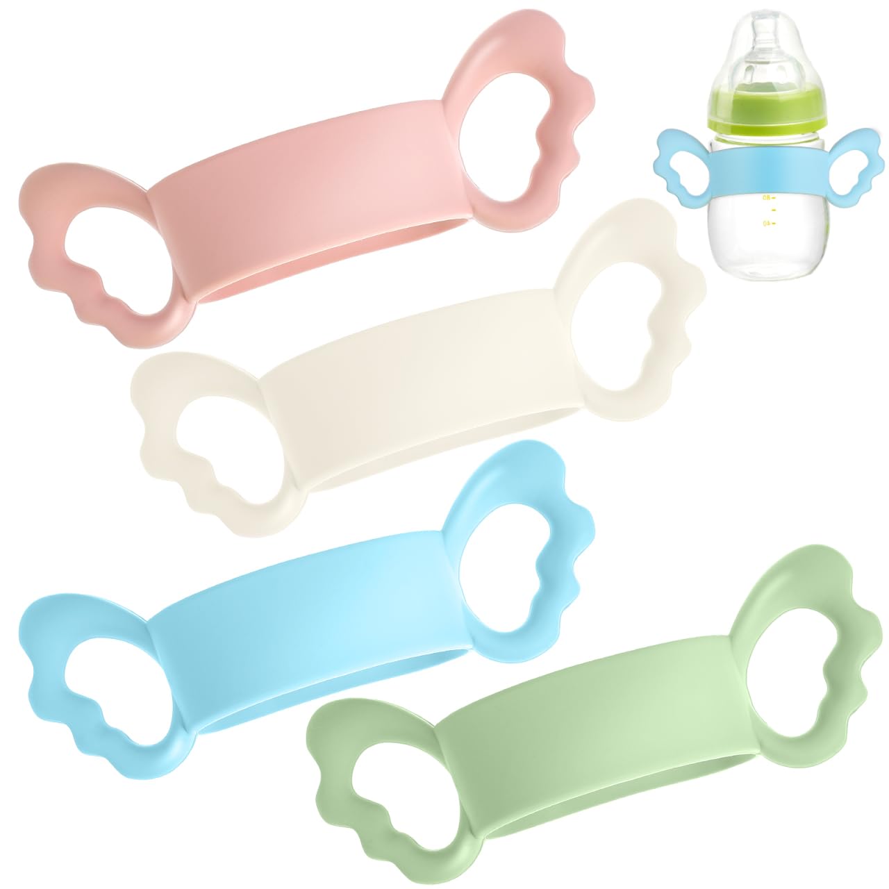 Toddmomy Flasche Mam Flaschen 4 Babyflaschengriff Silikonflaschengriff Weithals-Flaschenhalter Einfache Tragegriffe Sicherheits- - Für -Milchflasche Mam Flaschen Mam Flaschen