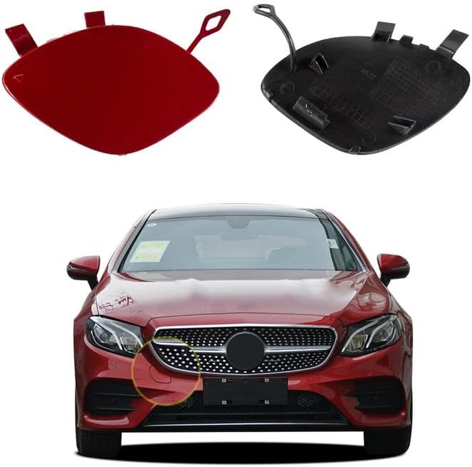 Car Front Bumper Tow Hook Cover Compatible with Mercedes-Benz E-Class W213 for E200 E220 E250 E300 E350 E400 E500 E550 E63 2017-2020 Trailer Cover Cap A2138850222 Eye Cap Red