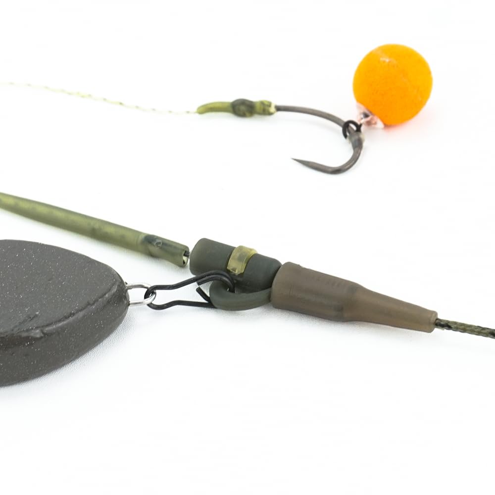 6 piezas de pesca de carpa línea central clip línea pelo aparejo atado conector giratorio accesorios
