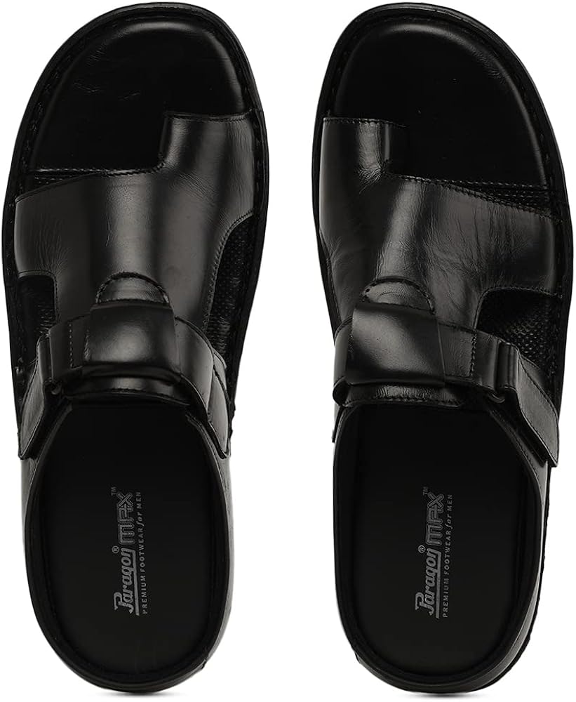 paragon max men's black sandals