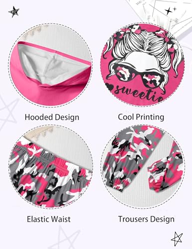Image of Girls Fall Outfits Sweetie-girl Hoodie and Camo Pants Size 6-16