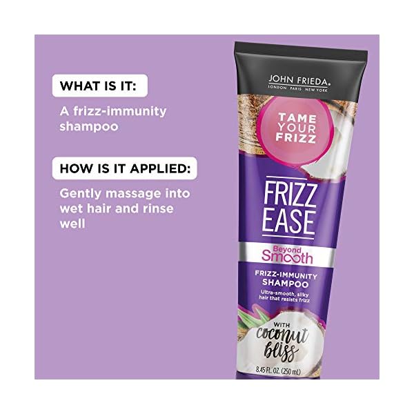 John Frieda Frizz Ease Beyond Smooth Frizz-Immunity Shampoo, Anti-Humidity Shampoo, Prevents Frizz, 8.45 Ounces, with Pure Coconut Oil
