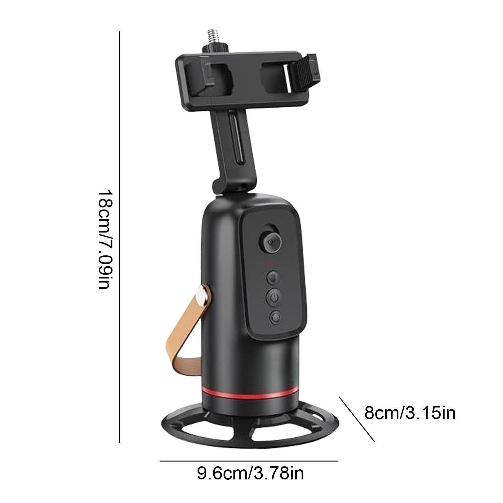 Treppiede viso – Supporto girevole a 360° | Supporto per telefono | Supporto per fotocamera con movimento automatico, batteria integrata da 1200 mAh, sensore intelligente, compatto, per l'en