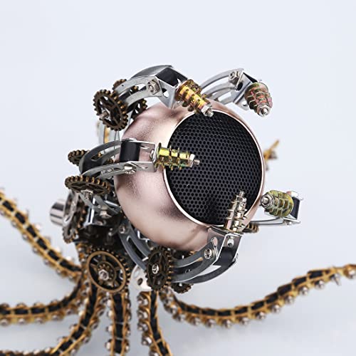 Zestaw samodzielnego złożenia metalowych puzzli 3D głośnikiem ośmiornicy, rozkładany zestaw samodzielnego złożenia puzzli 3D stali nierdzewnej dorosłych, ozdoba biurko łamigłówką - 1060 elementów
