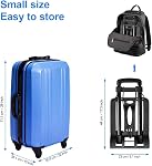 Folding Hand Truck Lightweight Portable Cart, 110lbs/50kg Load Capacity Heavy Duty Utility Cart with Telescoping Handle, 2 Rubber Wheels & Bungee Cord for Luggage, Travel, Moving Office Use