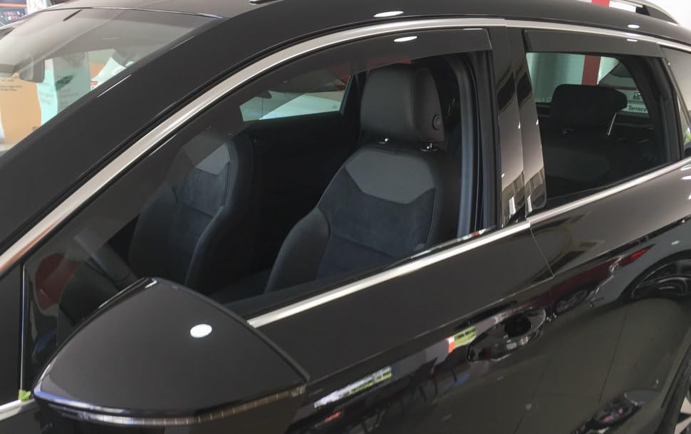 Deflectores De Aire Ahumados Para Seat Ateca 2016+ | Instalación Interior, 4 Piezas, Reducen Ruido Y Evitan Empañamiento