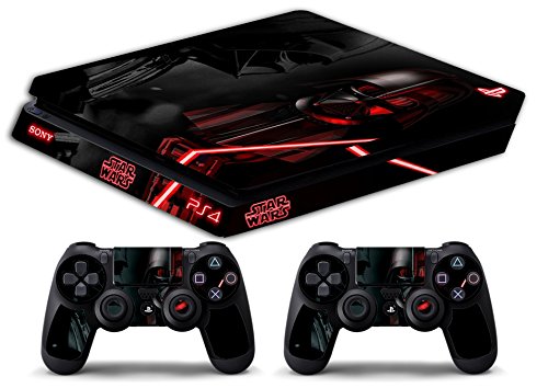 Skin Compatible with Ps4 SLIM - Limited Edition DECAL Sticker Slim BUNDLE (Star Wars Black)