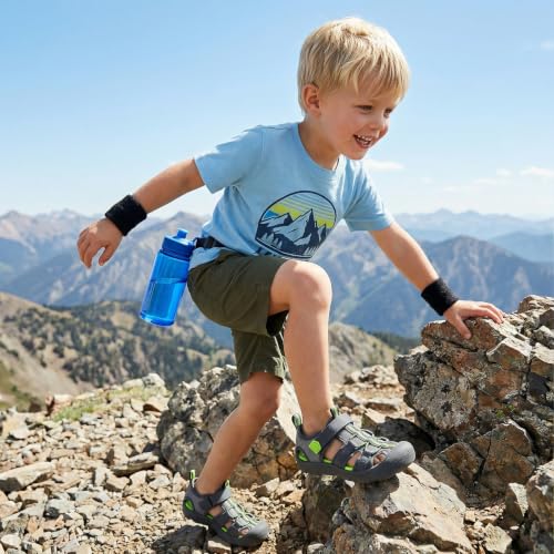 Image of Wide Toe Box Toddler Sandals Water Shoes Boys Girls Quick Dry Summer Beach | Non Slip Sole, Flexible, Machine Washable, Easy to Clean, Breathable, Adjustable Hook and Loop, Closed-toe for Outdoor & Pool
