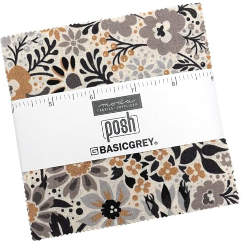 Posh Charm Pack by BasicGrey, 42 5-Inch Precut Fabric Quilt Squares