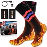 Heated Socks for Men Women, 5000mAh Rechargeable Washable Electric Socks, 3 Heating Settings 5V Battery Powered Heating Socks Up to 11 H, Heating Socks for Outdoor Work Camping Skiing Riding Hunting