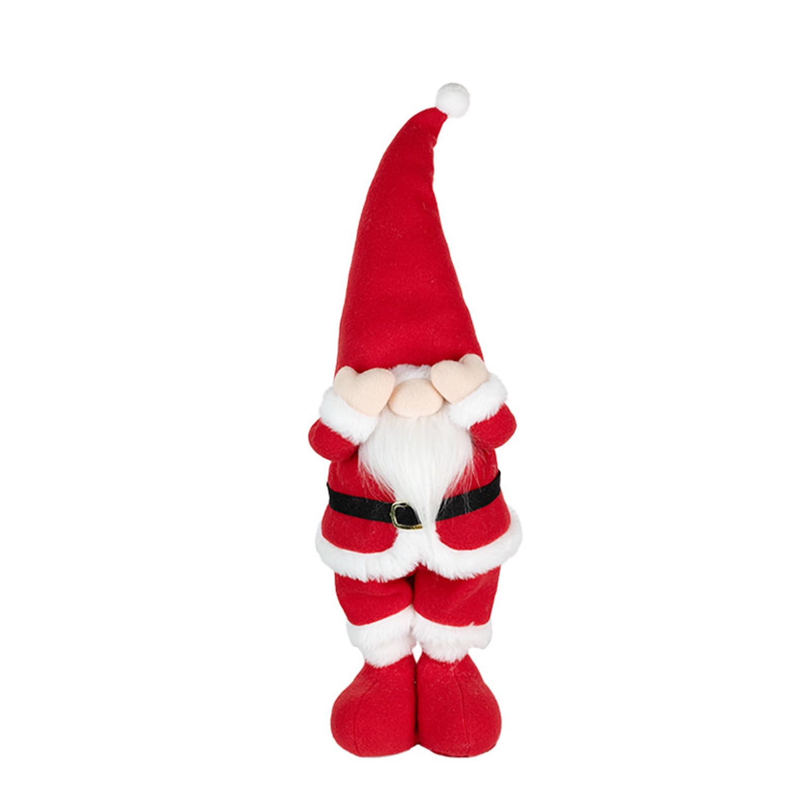 Klynovalu Telescopic Santa Figurine Shy Santa Stretchable Body Telescopic Gnomes Holiday Display Statue Soft Fabric Holiday Sculpture