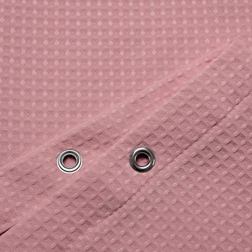 Image of Barossa Design Waffle Weave Shower Curtain Hotel Luxury Spa, 230 GSM Heavy Duty Fabric, Water Repellent, Pale Mauve, 71 inchx72 inch