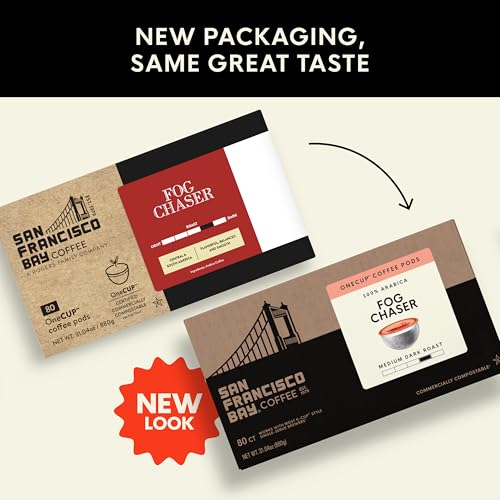 Image of San Francisco Bay K-Cup Coffee Pods, Fog Chaser (80 ct), Medium-Dark Roast, Commercially Compostable Single-Serve Coffee Pods