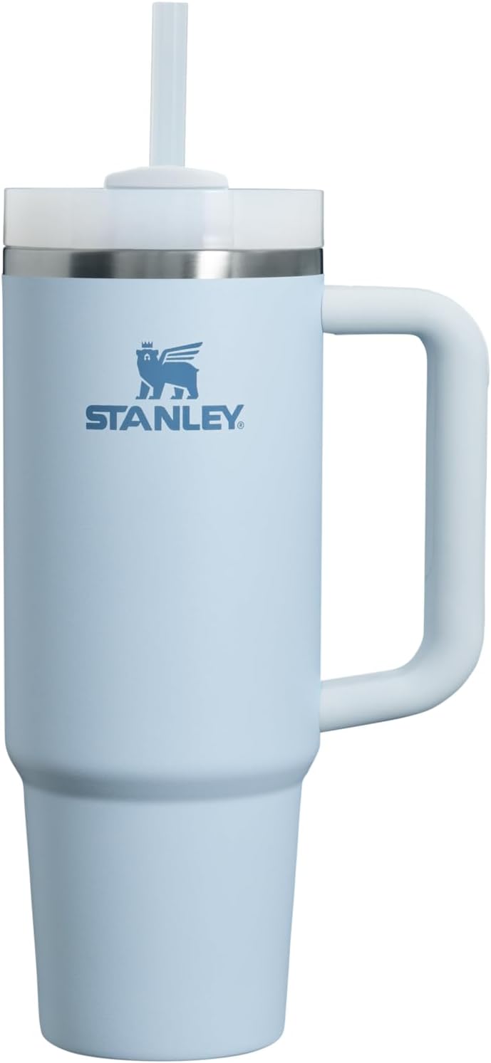 Stanley Quencher H2.0 FlowState Stainless Steel Vacuum Insulated Tumbler with Lid and Straw for Water, Iced Tea or Coffee, Smoothie and More, Glacier, 30 oz / 0.89 L