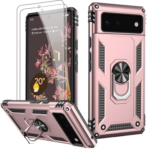 Coque Google Pixel 6A or rose antichoc militaire élégante et robuste