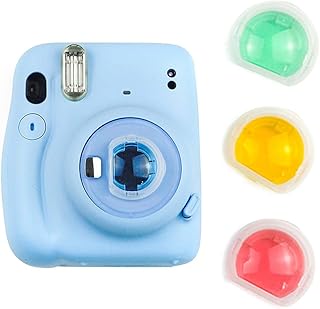 Conjunto de filtros de lentes coloridas de close-up para câmera instantânea Instax Mini 11, filtro colorido de lente de close-up - verde/azul/rosa/amarelo filtro de quatro cores para lente de câmera instantânea