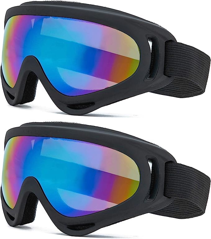 2-Pack Outdoor Sports Goggles,Cycling Motorcycle Ski Gogg Snowboard Goggles for Men, Women, Youth, Boys or Girls, Snowmobile Goggles