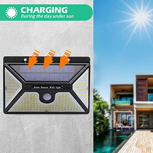 Qudai 218LED Lâmpada de parede de energia solar Sensor de movimento IP65 Estradas ao ar livre à prov
