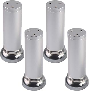LUOFDCLDDD Furniture Legs，Adiustable Metal Table Legsniture Feet Aluminum Alloy Feet round Replacementniture Risers Legs Couch Legs Sofa Desk Legs Bed Cabinets Risers 4Pcs/Silver/15Cm