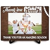HYKDFMNCJ Football Coach Gifts 4x6 Picture Frame, Football Fan Lover Player Gifts Photo Frame, Thank You Coach Wall and Tabletop Display Picture Photo Frames for Home Bedroom Office Desk Decor