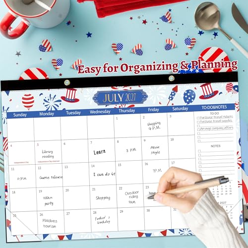 Image of GuassLee Desk Calendar 2026-2027, Desk Top Calendar from Jun. 2026 to Dec. 2027, 17 inch x 11.5 inch Large School Year Desk Wall Calendar with To-Do List and Notes for Office School Home Teacher Planning