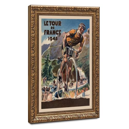 Toile Le Tour de France 1948 : déco murale rétro pour le bureau ou salon