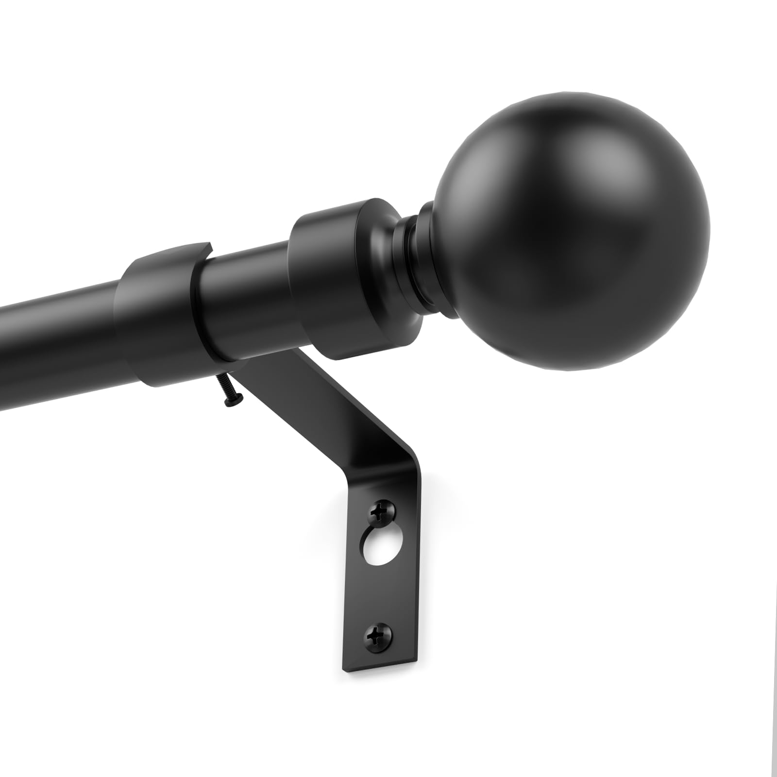 Photo 1 of Matte Black Round Curtain Rods for Windows 32-94 Inch Adjustable, 3/4 Inch Stainless Steel Tension Rod for Bedroom, Living Room, Blackout Curtains, Farmhouse, Kitchen, Outdoor Use