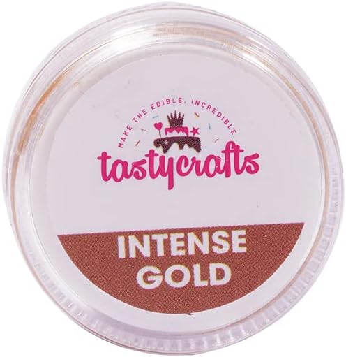 Tastycrafts Gold Luster Dust | Pearl Dust | Edible Product for Cake Décor | Luster Dust for Painting on Cakes and Chocolates | Glittering Shiner Dust | Luster Color Dust, 4.25 gm (Intense Gold)