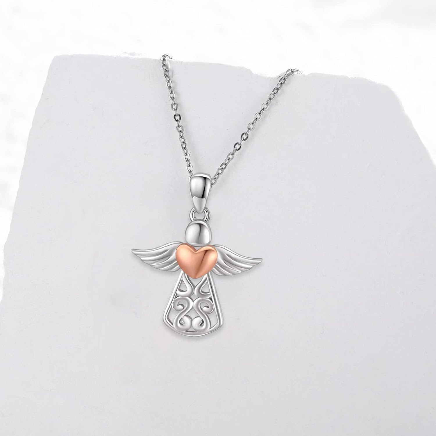 Angel Sterling Silver Angel Wings Earrings & Necklace Set - Guardian Angel Gift for Women - Image 6