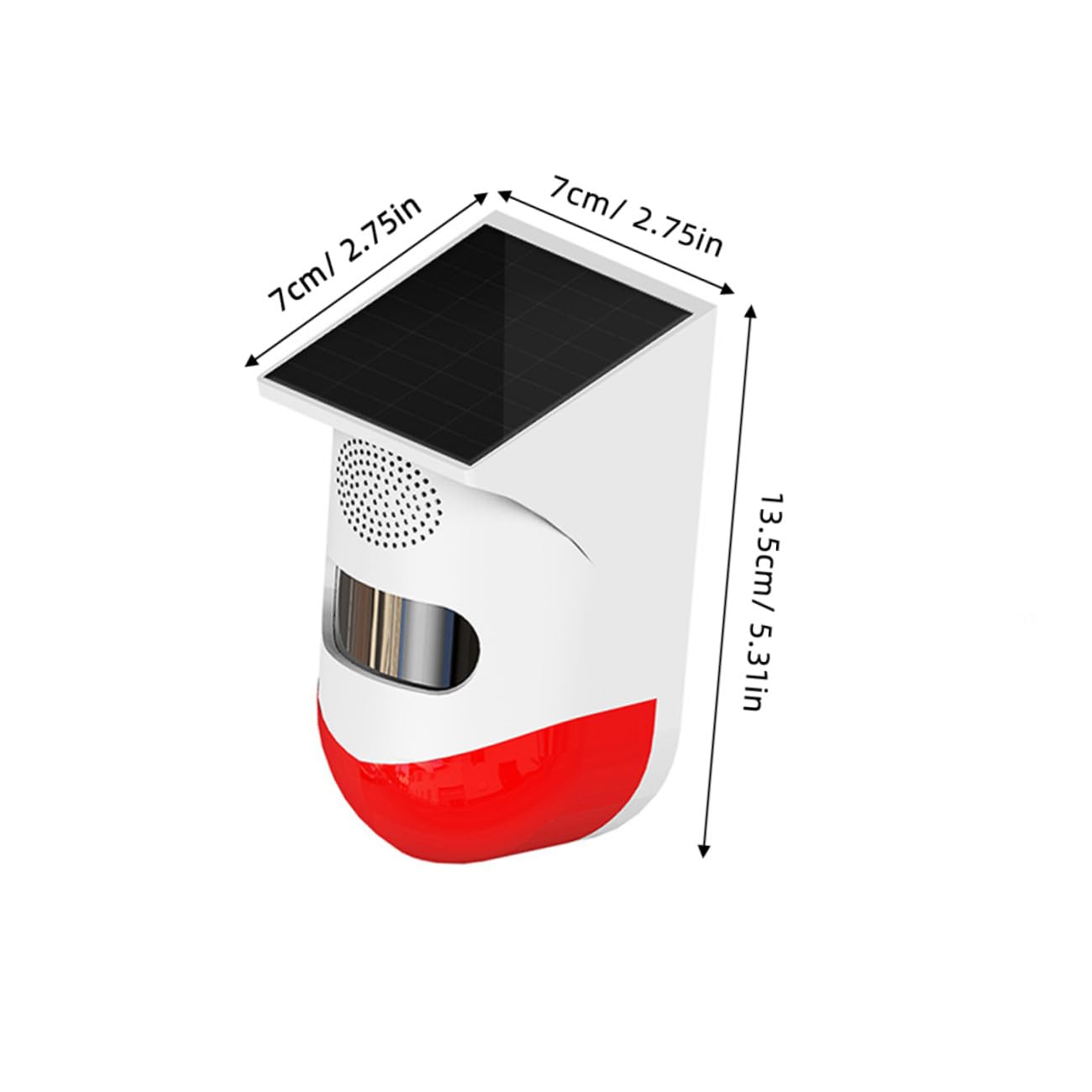 Rilevatore Infrarossi Esterno Ip67 Rosso in Abs Allarme | Segnale Sonoro e Luminoso, Tecnologia al Silicio, per Impianto Allarme Casa