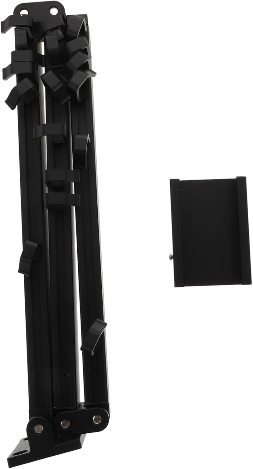 Garneck Foldable Space Aluminum Clothes Drying Rack with Hooks Wall-Mounted Collapsible Coat Hook Rail for Balcony Bedroom Bathroom Storage and Air-Drying Clothes Hanger