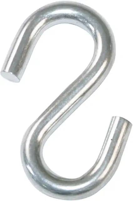 Pack de 6 Ganchos Abiertos Tipo S para Colgar Herramientas, Utensilios y Más - Acero Galvanizado