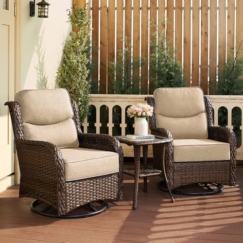 HILLGA 3-Pc Swivel Glider Set with 6-Inch Cushions