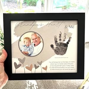 Baby Child Keepsake Handprint Frame for Grandpa with Poetry Loving Gift for Grandfather for Christmas Fathers Day Made in USA