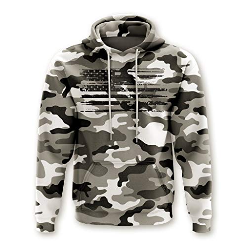 Tactical Pro Supply Army American Camo Flag Hoodie - Cotton Polyester Materials Machine