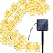 Qedertek Solar String Lights Lotus Flower, 19ft 30 LED Waterproof Decoration Lights for Indoor/Outdoor, Patio, Lawn, Garden, and Holiday (Warm White)