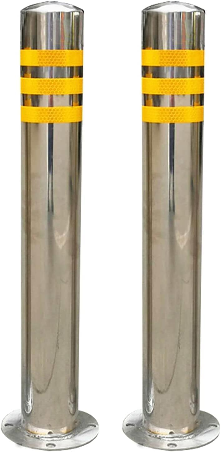 GHHVFEC Stainless Steel Traffic Guide Post - Safety Cone Post Parking Guidance Pole Traffic Marker Silver (600 x 89 mm) - Enhance Road Safety & Visibility