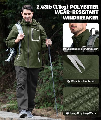 Image of SWISSWELL Men's Rain Suits High Visibility Reflective Motorcycle Rain Gear Waterproof Breathable Jacket and Pants