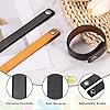 sourcing map Plain Leather Bracelets Buckle Leather Snap Bracelets Adjustable Blank Wrist Cuffs DIY Craft Wristbands for Men Women Jewelry Making, Black #2
