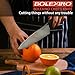 BOLEXINO 8 inch Japanese High Carbon Stainless Steel Chef Knife, Professional Extra Sharp Wide Cook Knife with Non-slip Ergonomic Handle, for Kitchen Home Restaurant