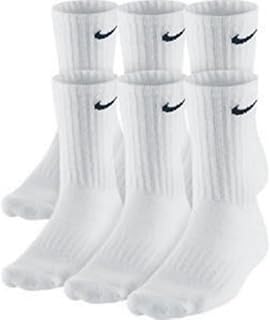 Nike Dri-FIT Classic Cushioned Crew Socks (6 Pairs) White/Black Swoosh Men's Large 8-12 Moisture-Wicking Comfort