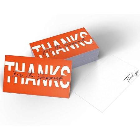 Amazon Com 50 Simple Border Thank You Cards Orange Office Products