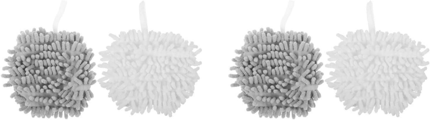 Cabilock Quick Dry Hand Towels 4-Pack Absorbent Chenille Puff Towels for Bathroom Kitchen Soft Checkered Small Towels 13.3X6.6 Inches