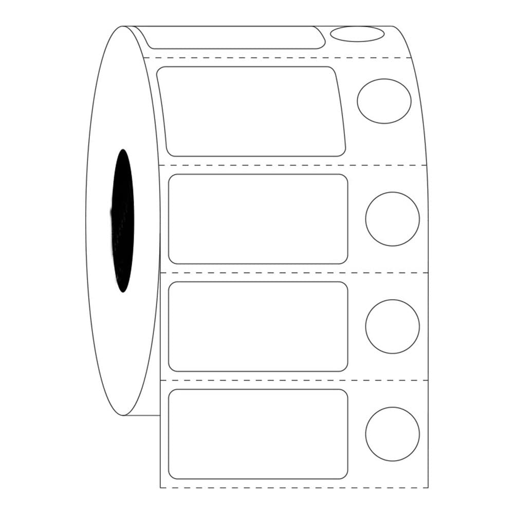 Cryogenic barcode labels 1.25" x 0.625" + 0.375" circle/ 31.8mm x 16mm + 9.5mm circle