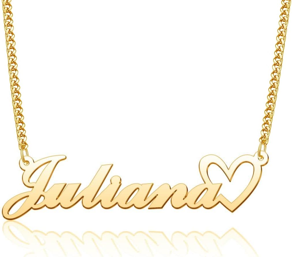 Custom Name Necklace Gold Plated Personalized Nameplate Jewelry Customized Gift for Women