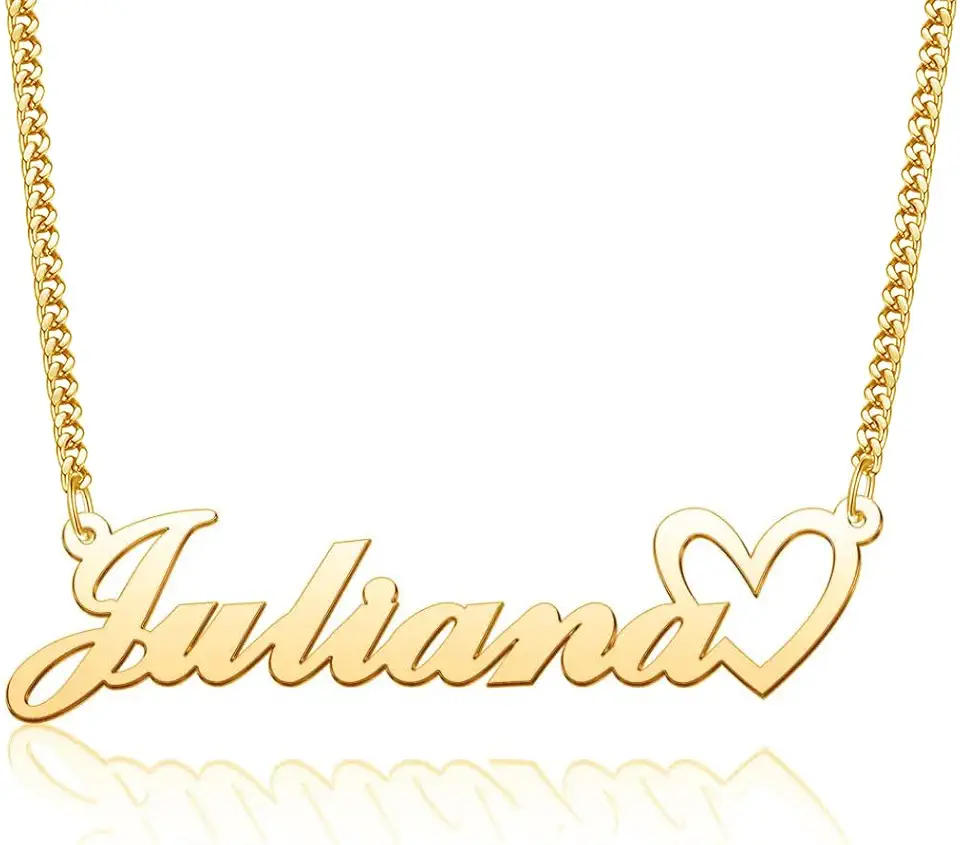 CLY Jewelry Custom Name Necklace Gold Plated Personalized Nameplate