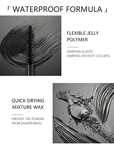 4D Fiber Curl Long Lasting Waterproof Mascara,No Clumping & Smudge 4D Eyelash Mascara, Thick Waterproof, Sweat Mascara, Waterproof And Sweat-Proof For All Day Long (Black) #TOP6