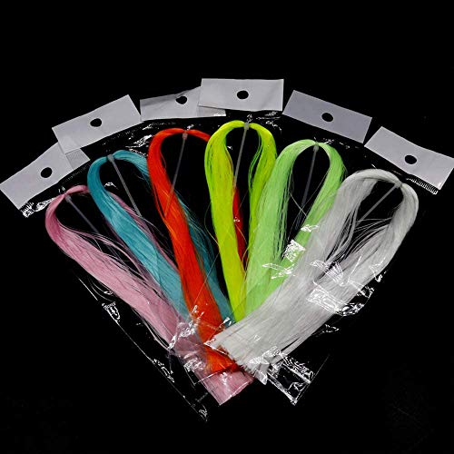 Greatfishing Glow Light Minnow Fiber Fly Tying Material Glowing for Fishing Jig Hook Lures Make UV Luminous Tourt Sea Rig