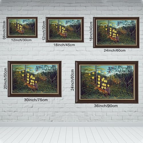 Impression sur toile Combat de tigre et buffle Henri Rousseau 30x45 cm - 2
