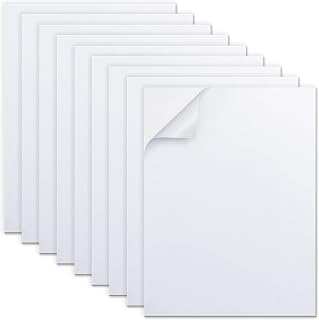 MEARCOOH Self-Adhesive White EVA Foam Sheets 9x12 Inch 2mm Thick 10 Pack Sticky Craft Foam for Cardmaking Scrapbooking DIY Crafts